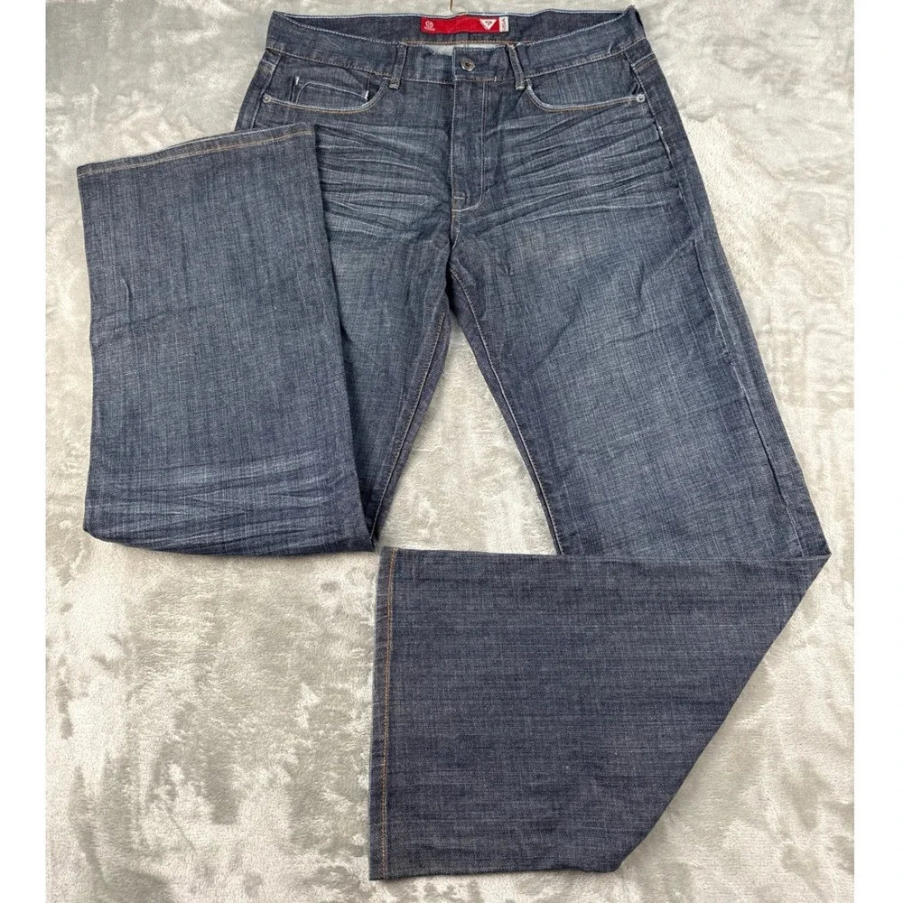 Guess Jeans USA Mens 33 Dark Wash Indigo Straight Leg Denim Pants New